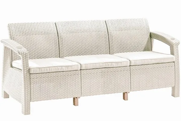 Трёхместный диван  Yalta Sofa 3 Seat белый купить в Егорьевске
