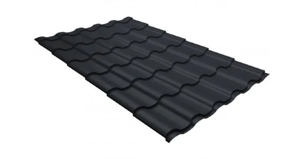 Металлочерепица кредо GL 0,5 GreenСoat Pural Matt RR 23 темно-серый (RAL 7024 мокрый асфальт) купить в Егорьевске