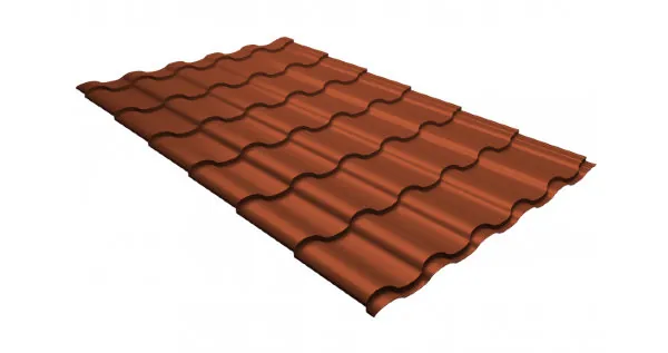 Металлочерепица кредо GL 0,5 GreenСoat Pural Matt RR 750 кирпично-красный (RAL 8004 терракота) купить в Егорьевске