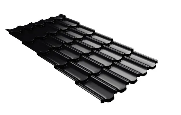 Металлочерепица квинта плюс с 3D резом 0,5 Satin RAL 9005 черный купить в Егорьевске