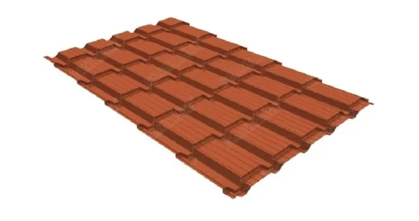 Металлочерепица GL квадро профи 0,5 Satin RAL 8004 терракота купить в Егорьевске