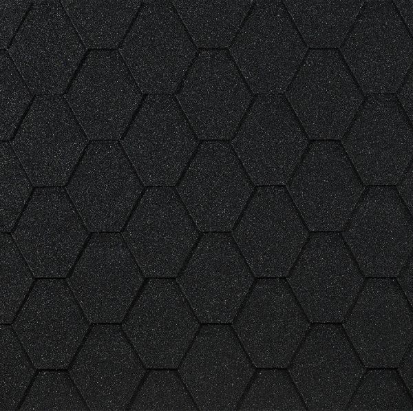 Гибкая черепица EURASIA Docke, Коллекция ШЕСТИГРАННИК Чёрный купить в Егорьевске