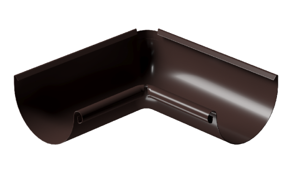Угол внутренний 90° D125 Döcke STAL PREMIUM Шоколад, (RAL 8019) купить в Егорьевске