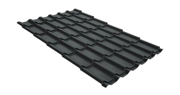 Металлочерепица классик GL 0,5 GreenCoat Pural Matt RR 23 темно-серый (RAL 7024 мокрый асфальт) купить в Егорьевске