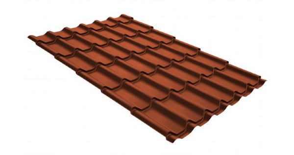 Металлочерепица классик GL 0,5 GreenCoat Pural RR 750 кирпично-красный (RAL 8004 терракота) купить в Егорьевске