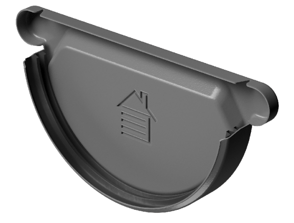 Заглушка желоба D125 Döcke STAL PREMIUM Графит, (RAL 7024) купить в Егорьевске