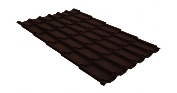 Металлочерепица классик GL 0,5 GreenCoat Pural RR 887 шоколадно-коричневый (RAL 8017 шоколад) купить в Егорьевске