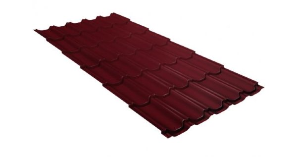 Металлочерепица квинта плюс GL 0,5 Satin RAL 3005 красное вино купить в Егорьевске