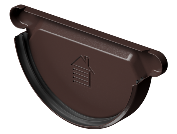 Заглушка желоба D125 Döcke STAL PREMIUM Шоколад, (RAL 8019) купить в Егорьевске