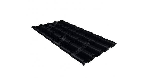 Металлочерепица камея 0,45 Drap RAL 9005 черный купить в Егорьевске