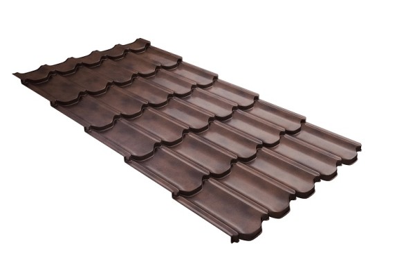 Металлочерепица квинта плюс с  3D резом 0,45 Safari Twincolor Brown купить в Егорьевске
