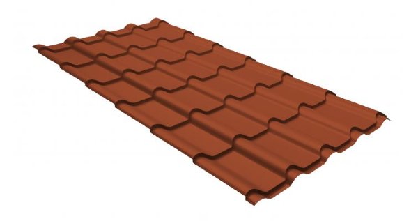 Металлочерепица камея GL 0,5 GreenCoat Pural RR 750 кирпично-красный (RAL 8004 терракота) купить в Егорьевске