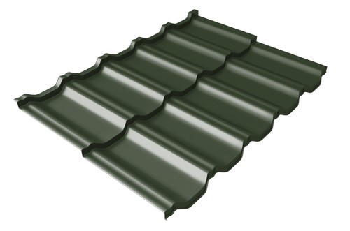 Металлочерепица модульная Квинта Uno Grand Line c 3D резом 0,5 GreenСoat Pural RR 11 темно-зеленый (RAL 6020 хромовая зелень) купить в Егорьевске