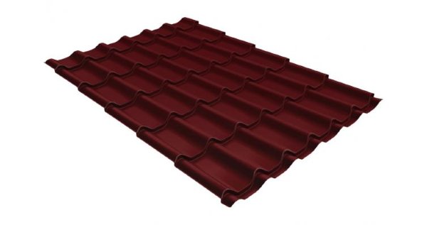 Металлочерепица классик 0,5 Satin RAL 3005 красное вино купить в Егорьевске