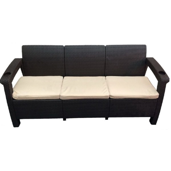 Трёхместный диван  Yalta Sofa 3 Seat венге купить в Егорьевске
