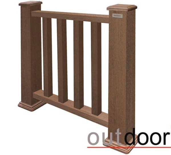 Ограждение из ДПК Outdoor Классик 3D STORM коричневый микс купить в Егорьевске