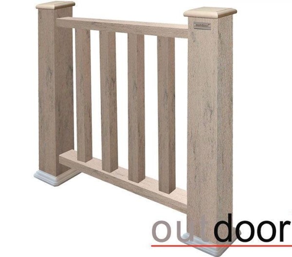 Ограждение из ДПК Outdoor Классик 3D STORM серый микс купить в Егорьевске