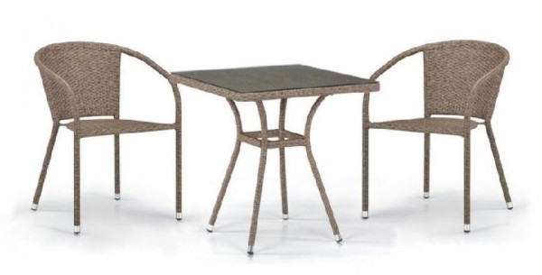 Комплект плетеной мебели AFINA из иск. ротанга T282BNT/Y137C-W56 Light Brown 2Pcs купить в Егорьевске
