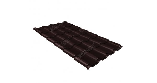 Металлочерепица камея 0,5 Satin RAL 8017 шоколад купить в Егорьевске