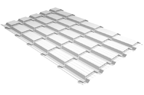 Металлочерепица GL квадро профи 0,5 Satin RAL 9003 сигнальный белый купить в Егорьевске
