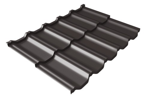Металлочерепица модульная Квинта Uno Grand Line c 3D резом 0,5 Satin Мatt RR 32 темно-коричневый купить в Егорьевске