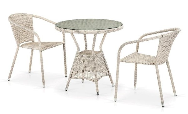 Комплект плетеной мебели AFINA из иск. ротанга T705ANT/Y137C-W85 Latte 2Pcs купить в Егорьевске