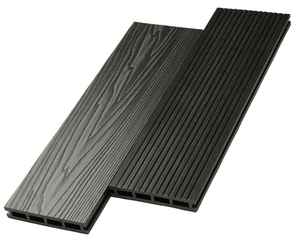 Террасная доска ДПК NanoWood двусторонняя New 3D тиснение + вельвет Графит купить в Егорьевске