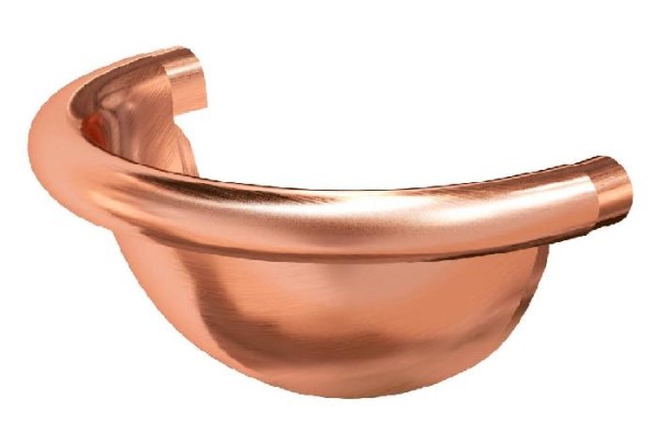 Водосток Aquasistem, система 150/100 - Заглушка желоба полукруглая медная купить в Егорьевске