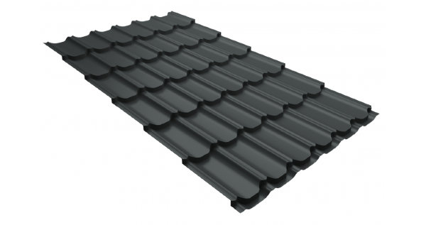 Металлочерепица квинта плюс 0,5 GreenCoat Pural Matt RR 23 темно-серый (RAL 7024 мокрый асфальт) купить в Егорьевске