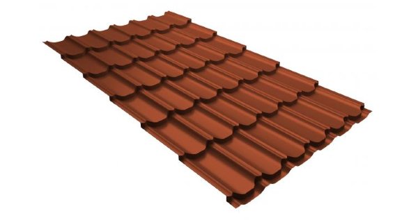 Металлочерепица квинта плюс 0,5 GreenCoat Pural RR 750 кирпично-красный (RAL 8004 терракота) купить в Егорьевске