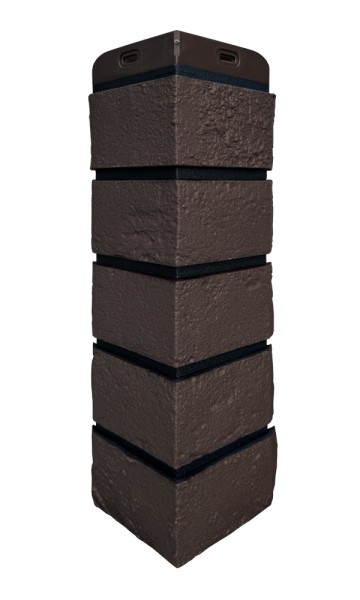 Угол Grand Line состаренный кирпич премиум Шоколадный (шов RAL 9005) купить в Егорьевске